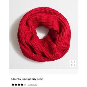 J. Crew Red Knit Infinity Scarf